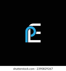logotipo de letras abstractas PE o EP. Impresionante empresa de marca artística de diferentes colores Icono de ilustración o diseño de monograma.