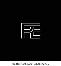 PE or EP abstract letter logo. Awesome artistic branding company different colors illustration icon or monogram design.