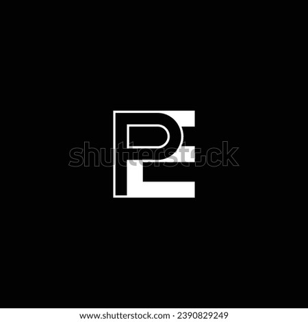 PE or EP abstract letter logo. Awesome artistic branding company different colors illustration icon or monogram design.