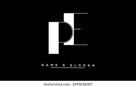 PE, EP Abstract Letters Logo Monogram