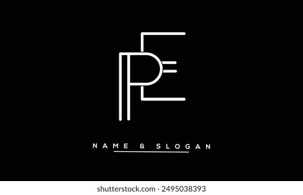 PE, EP Abstract Letters Logo Monogram
