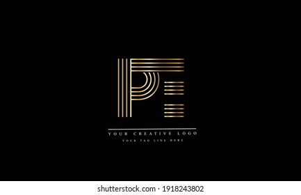 PE, EP, abstract vector logo monogram template