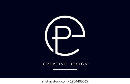 PE or EP Alphabet Letters Abstract Icon Logo