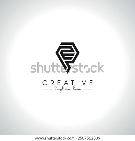 PE EP Alphabet Letters Monogram Logo Design. Initial Vector Template.