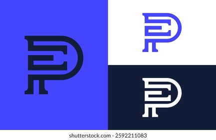 PE or EP logo template.