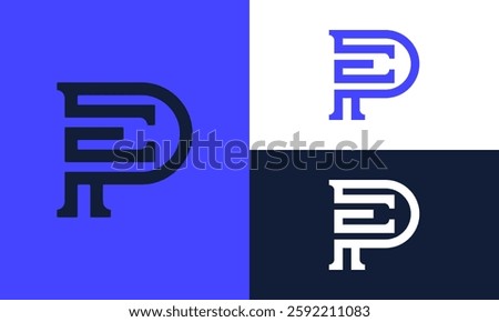 PE or EP logo template.