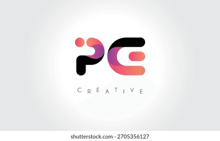 Logotipo Abstractas del degradado del PE con las Formas redondeadas creativas