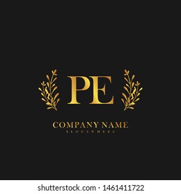 PE Initial beauty floral logo template