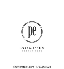 PE Initial beauty monogram logo vector