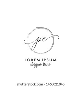 PE Initial beauty monogram logo vector