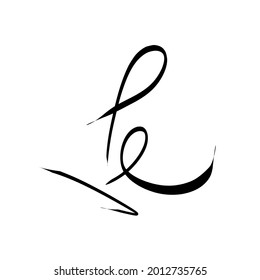 Pe logotipo manuscrito inicial para la identidad