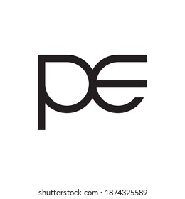pe initial letter vector logo