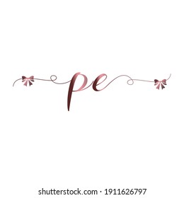 PE Initial Logo Handschrift Moderne Luxusmode