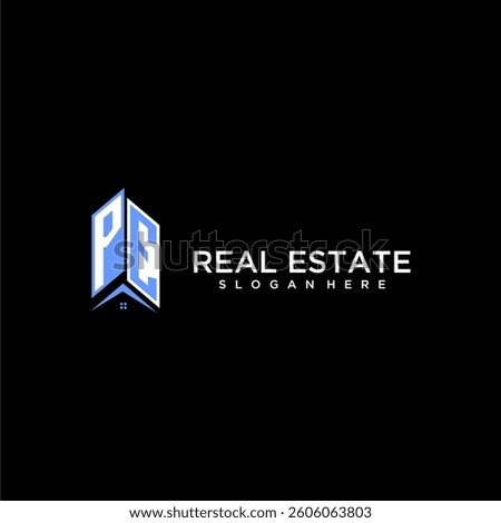 PE initial monogram building and roof logo for real estate