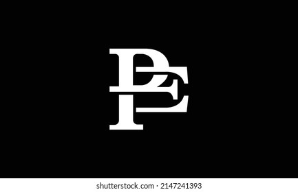 PE Letter Initial Icon Logo Design Vector Illustration