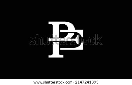 PE Letter Initial Icon Logo Design Vector Illustration