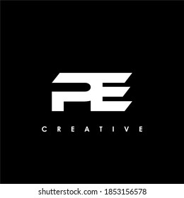 Ilustración de vectores de plantilla de diseño de logotipo inicial de carta PE