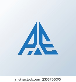 Diseño creativo del logo de la carta PE. Diseño único de PE.
