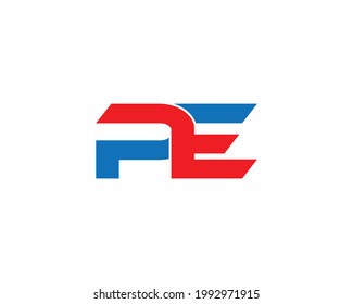 Diseño del logotipo de la carta PE Vector moderno creativo