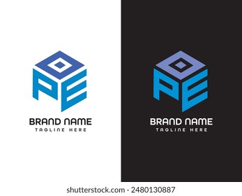 PE Letter Logo Design Monogram