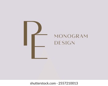 PE letter logo icon design. Classic style luxury initials monogram.