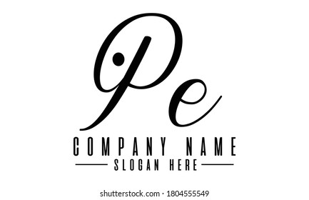 PE Letter Logo Template Design Vector