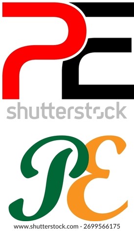 PE logo for Business art and vector color