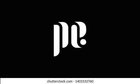 PE logo design template vector minimal design