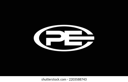 PE logo design template vector illustration