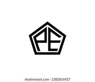 PE logo design vector template