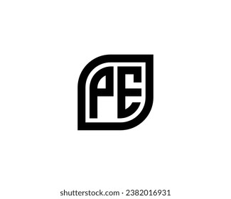 PE logo design vector template