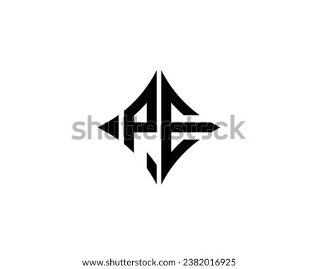 PE logo design vector template