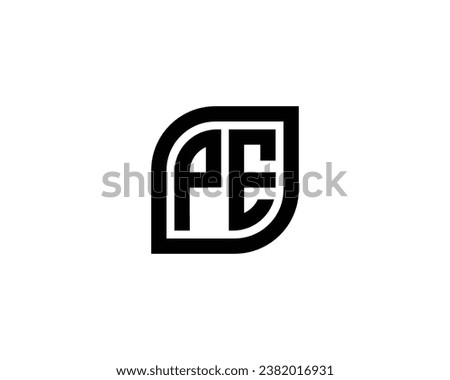 PE logo design vector template