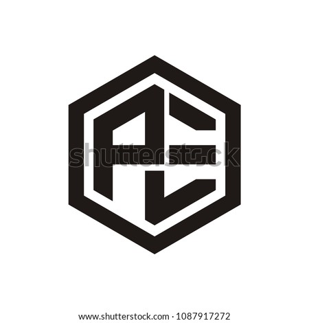 PE logo initial letter design template vector