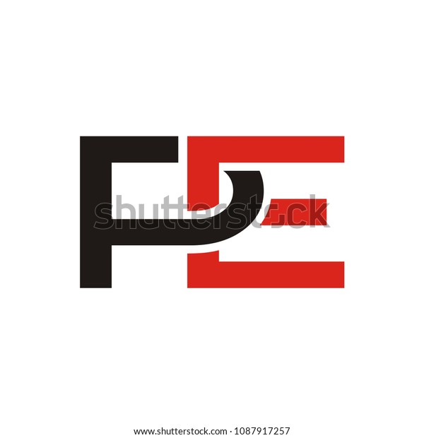 Pe Logo Initial Letter Design Template Stock Vector (Royalty Free ...