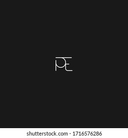 PE minimal initial letter logo 