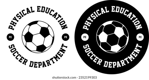 PE Physical Education Football Soccer Sports Uniform Label Logo Template Sign Vector EPS PNG Transparent No Background Clip Art Vector EPS PNG