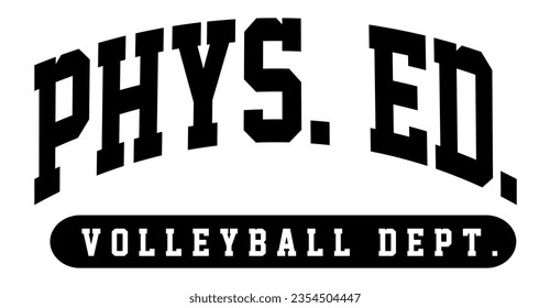 PE Physical Education Volleyball Soccer Sports Uniform Label Logo Template Sign Vector EPS PNG Transparent No Background Clip Art Vector EPS PNG