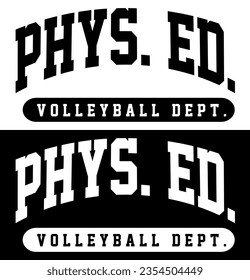 PE Physical Education Volleyball Soccer Sports Uniform Label Logo Template Sign Vector EPS PNG Transparent No Background Clip Art Vector EPS PNG