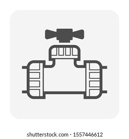 Pe pipe and connector joint for construction work vector icon design for pe pipe graphic design element work.