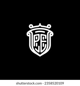 PE shield initial monogram with high quality professional design that will print well