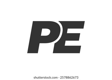 PE Techno Editable Font Logo For Corporate Branding. Bold, Futuristic Design With Unique Typographic Ideas. Minimal Custom Type And Dynamic Letter Variations For Promotion, Printing, And Book Titles