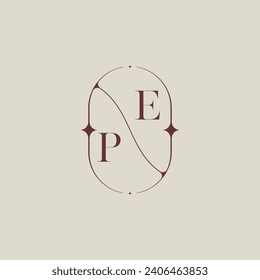 PE wedding classic in elegant monogram with high quality professional design that will print well