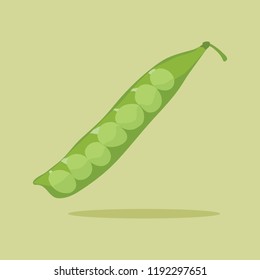 Pea. Cartoon illustration, flat style. 