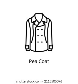 Pea Coat Icon In Vector. Logotype