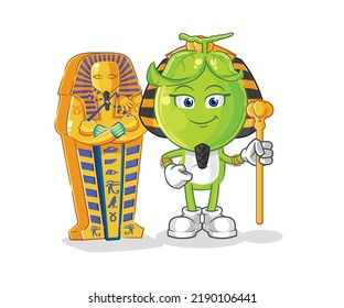 the pea head ancient egypt cartoon. cartoon mascot vector