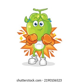 the pea head boxer character. cartoon mascot vector