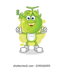 el carácter de la batería completa de la cabeza de la guisante. vector de mascota de dibujos animados