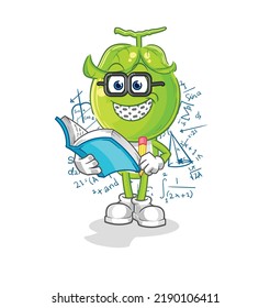 the pea head geek cartoon. cartoon mascot vector