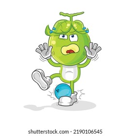 el pea head hiten por bowling caricatura. vector de mascota de dibujos animados